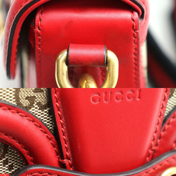 Gucci Shoulder Bag Red Web Lady Beige - Picture 7 of 7